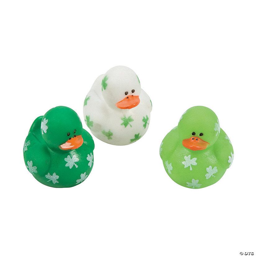 Mini St. Patrick's Day Shamrock Rubber Ducks - 24 Pc. | Oriental Trading Company