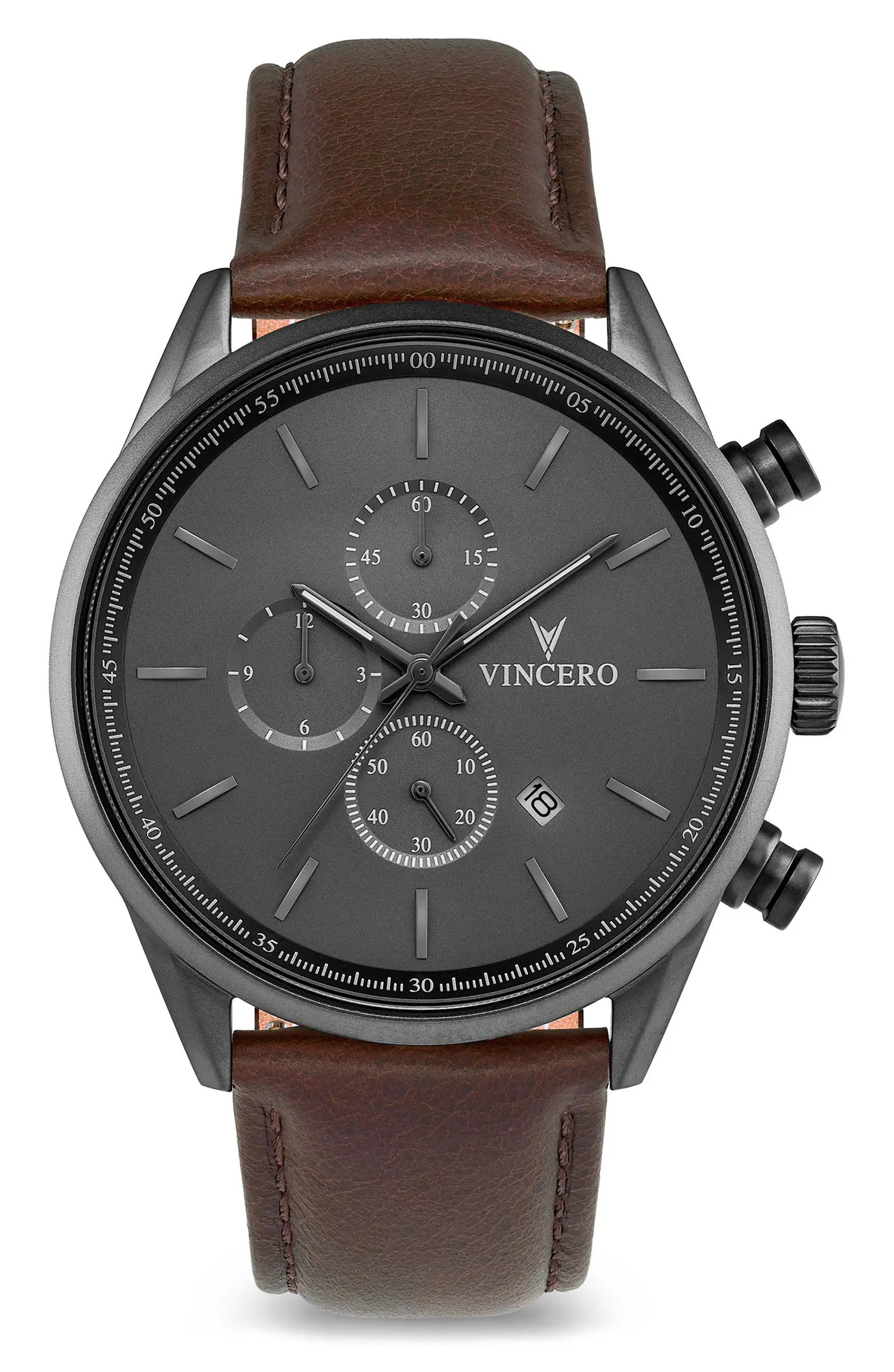 The Chrono S Chronograph Leather Strap Watch, 43mm | Nordstrom