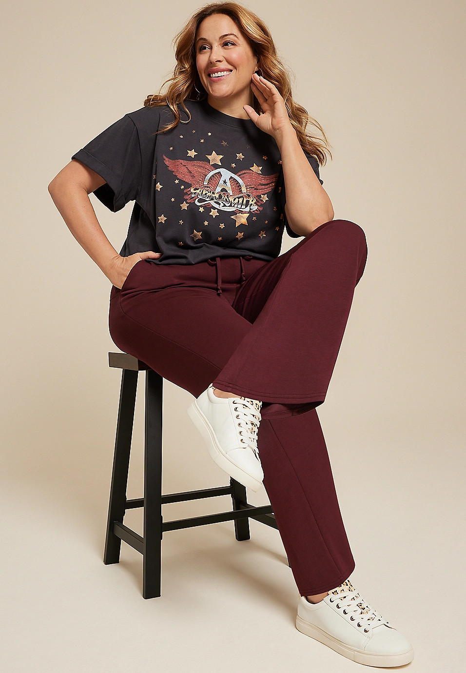 Plus Size Scuba Wide Leg Sweatpant | Maurices