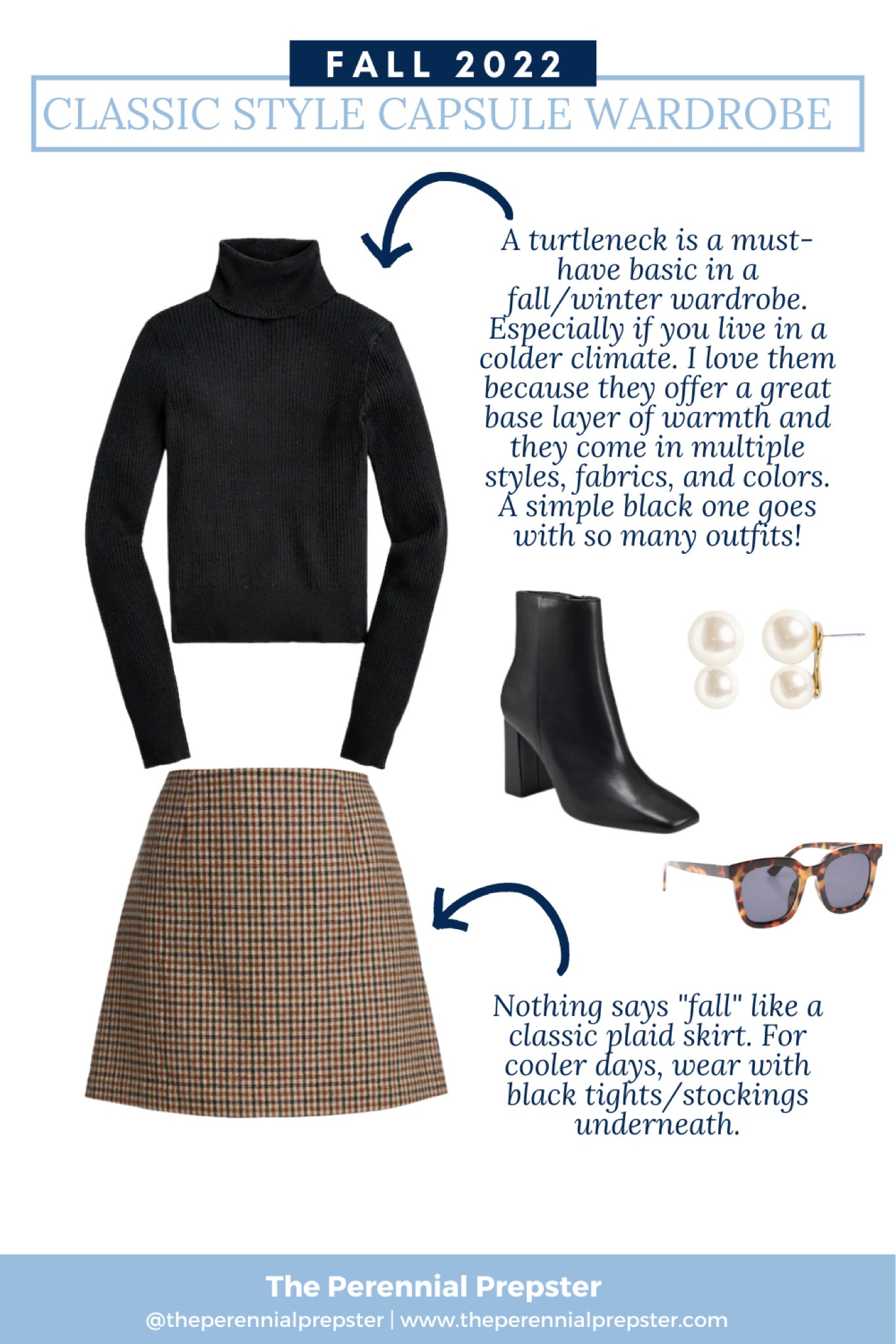 Classic style fall outfit inspo / houndstooth plaid skirt / black turtleneck / black heeled booties / classic timeless style / fall outfit idea / plaid / city style / street style / workwear idea / fall capsule wardrobe 

#LTKstyletip #LTKSeasonal #LTKworkwear
