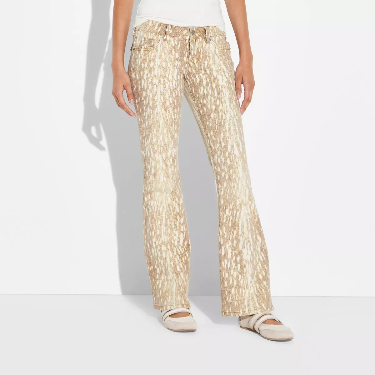 Women's Low-Rise Baby Boot Jeans - Wild Fable\u2122 Brown Doe Print 2 | Target