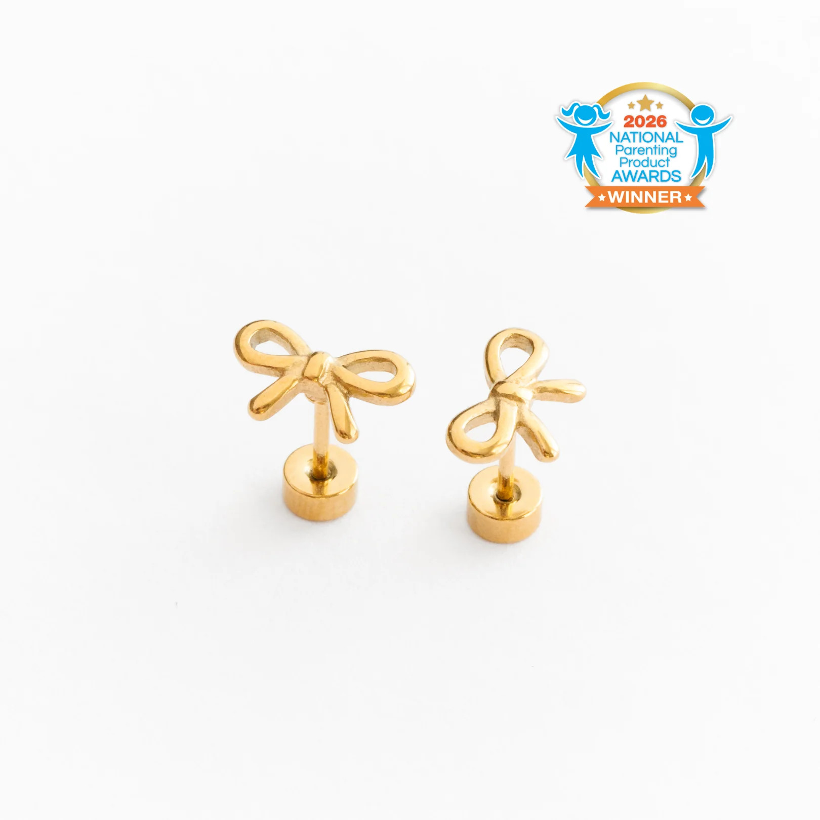 The Bow Stud Earring: Cute Flat Back Earring for Toddlers & Girls | Pip Pop Post