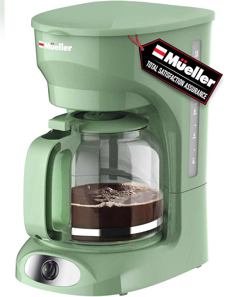 MÜELLERHOME 12-Cup Drip Green Coffee Maker, Borosilicate Carafe, Auto-Off, Reusable Filter, Anti... | Amazon (US)