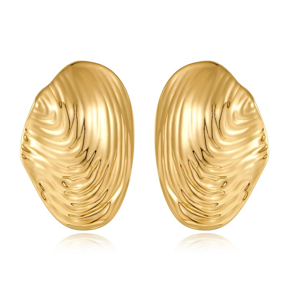 Gold Seashell Studs Earrings for Women Dainty Beach Earrings Summer Fashion Jewelry | Amazon (US)