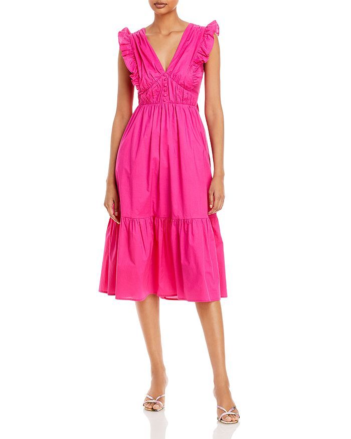 AQUA Flutter Sleeve Midi Dress - 100% Exclusive Women - Bloomingdale's | Bloomingdale's (US)