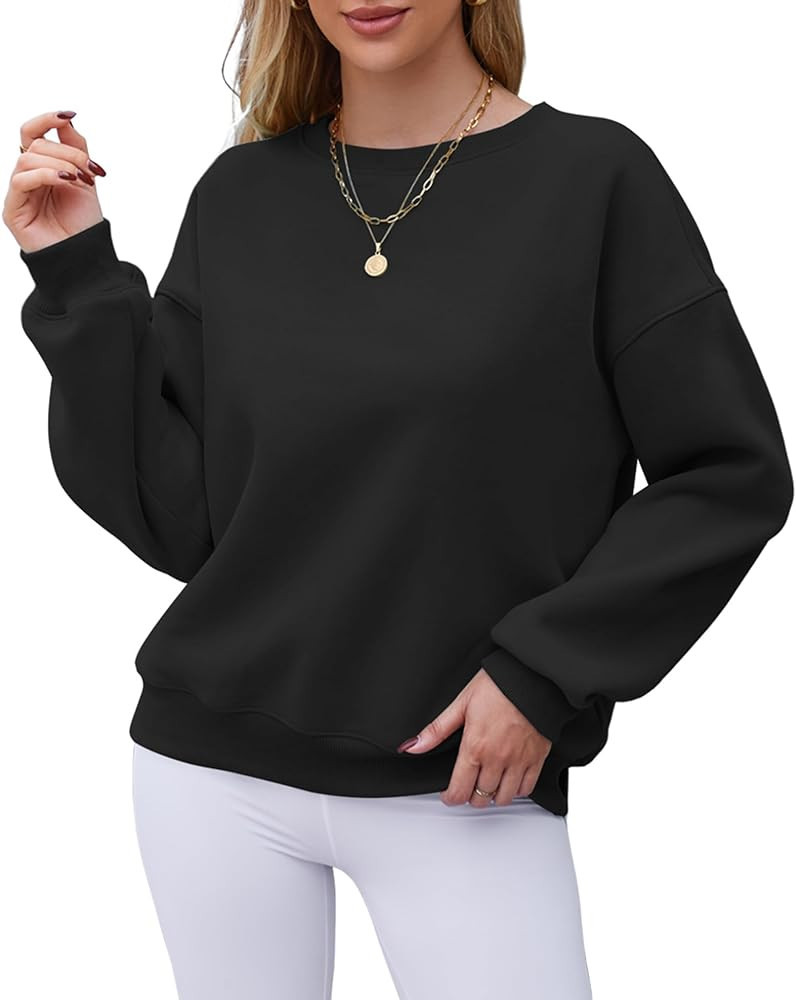 Hount Womens Long Sleeve Sweatshirt Casual Crewneck Loose Fit Fleece Pullover Hoodie 2023 Fall Cl... | Amazon (US)