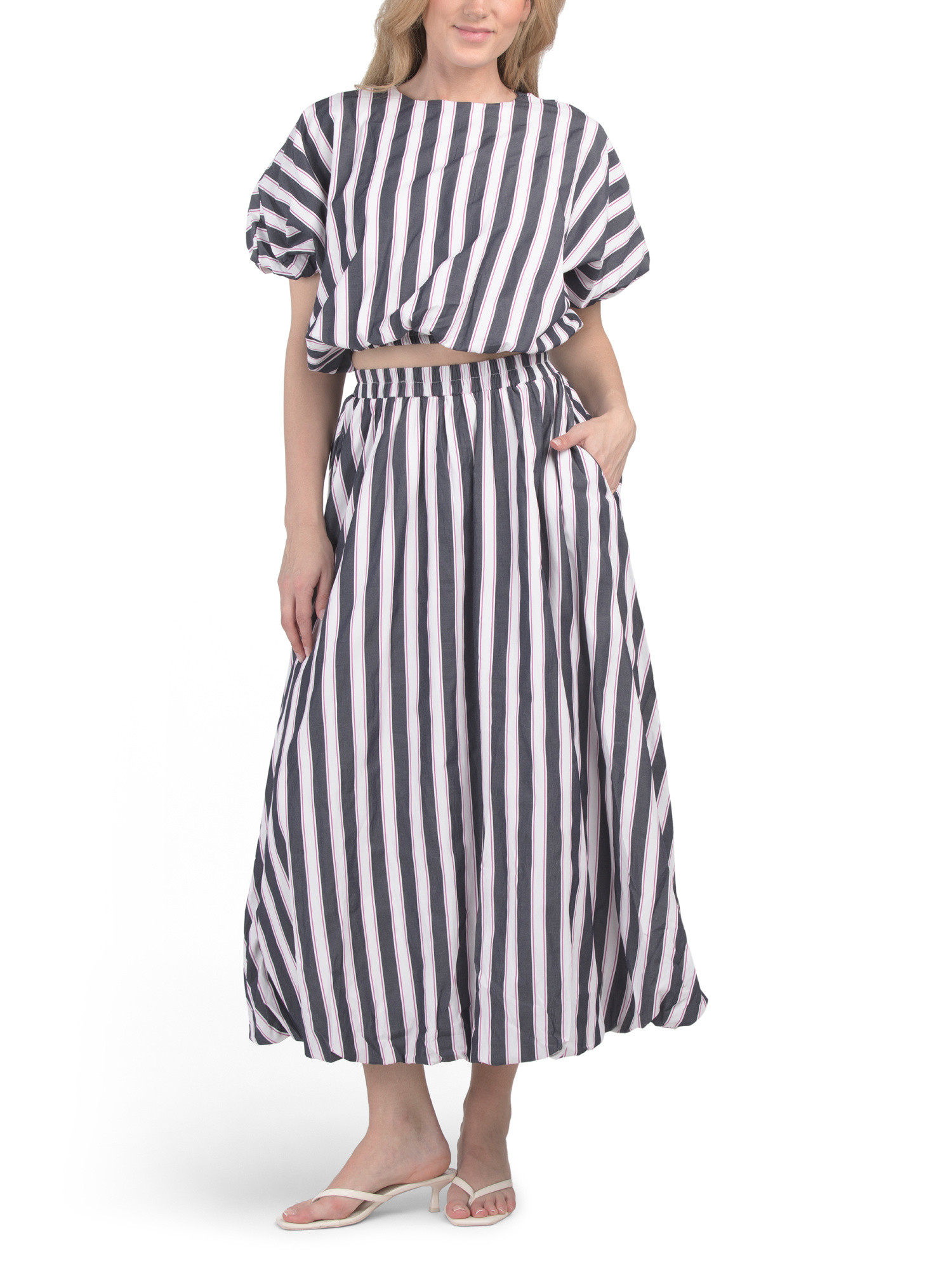 2pc Striped Top And Bubble Skirt Set | Juniors | Marshalls | Marshalls