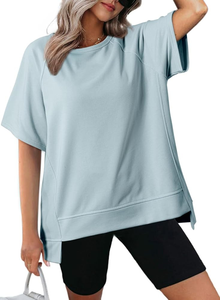 Dokotoo Oversized T Shirts for Women Crewneck Short Sleeve Casual Summer Tops Lightweight Loose H... | Amazon (US)
