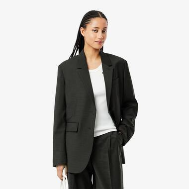 Women's Wool Blend Checked Blazer | Lacoste (US)