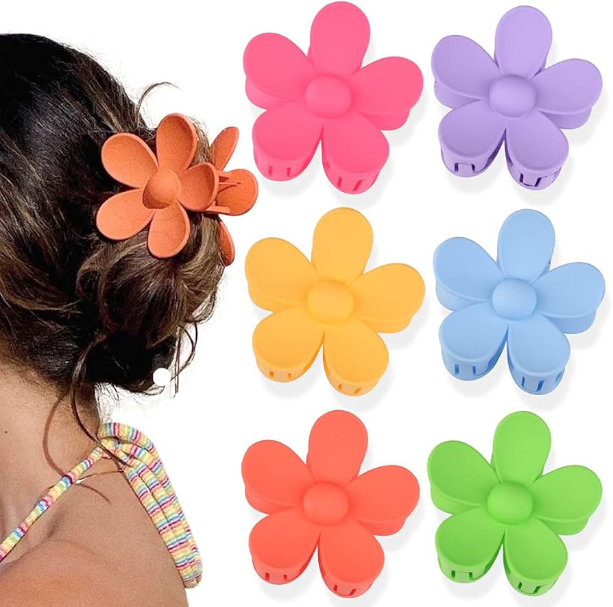 Canitor Flower Claw Clip 6Pcs with Gift Box, Upgrade Durable Large Flower Hair Clip Flower Hair C... | Amazon (US)