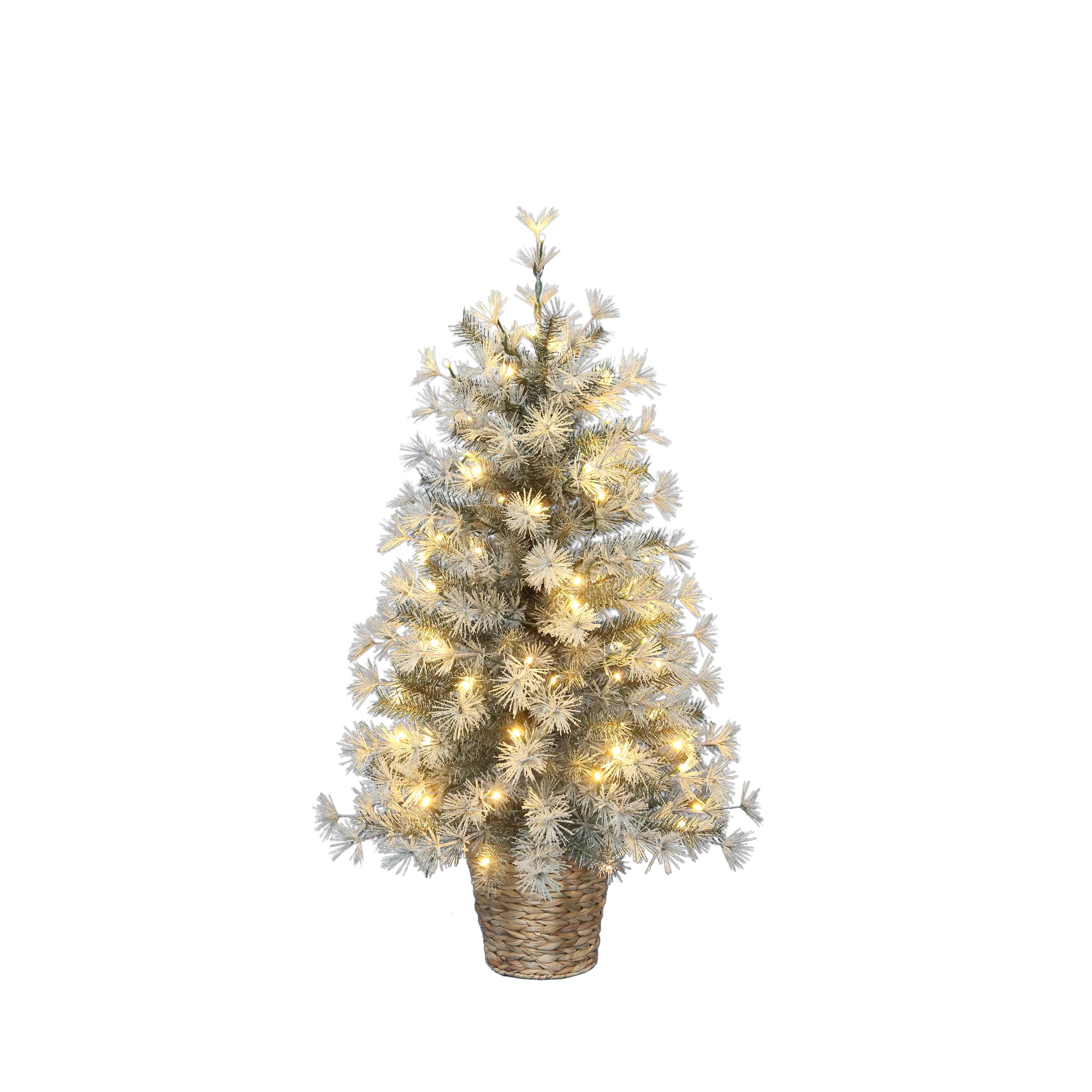 3.5` Prelit Sparkle Christmas Tree in Basket Pot - Walmart.com | Walmart (US)