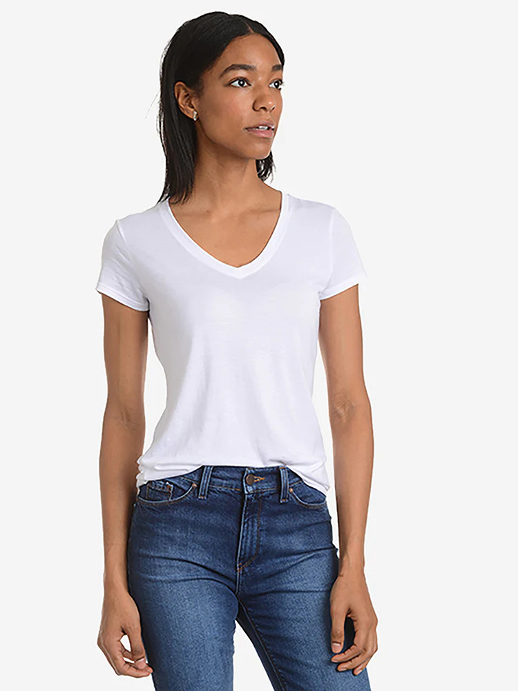 Women's Fitted V-Neck Marcy Tee - Mott & Bow | Mott & Bow