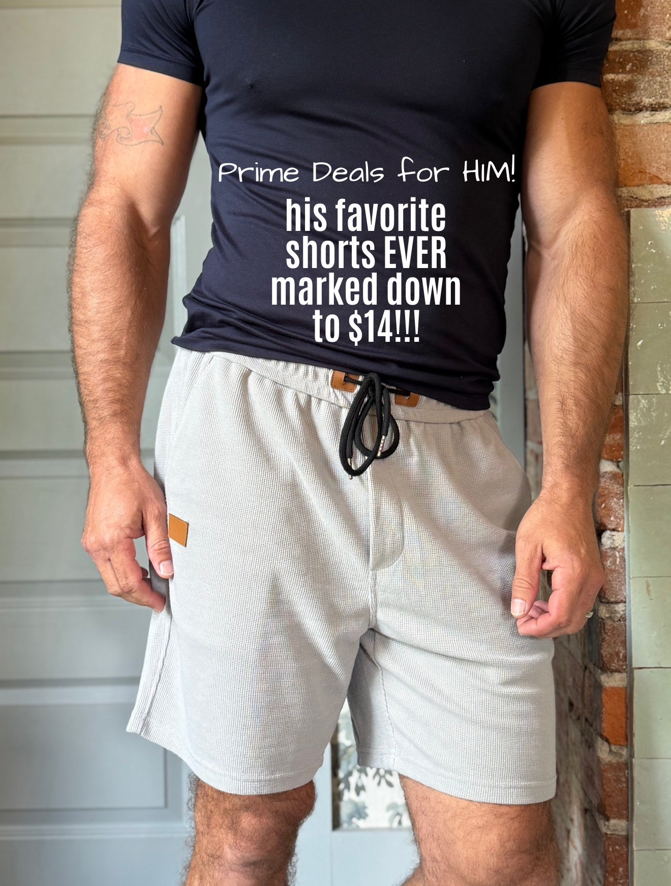 His “Go To” shorts and shirt 😊