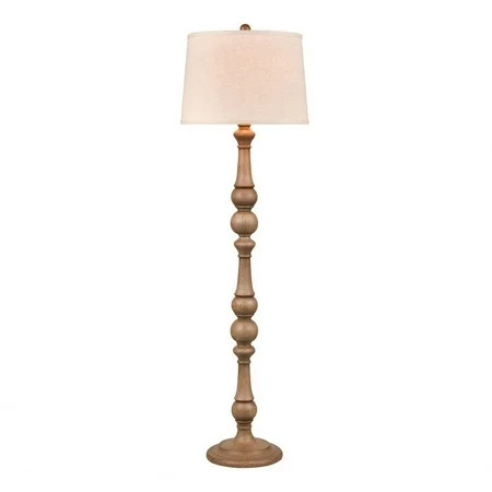 1 Light Floor Lamp Washed Oak Finish with Round Hardback Shade Bailey Street Home 2499-Bel-4548814 | Walmart (US)