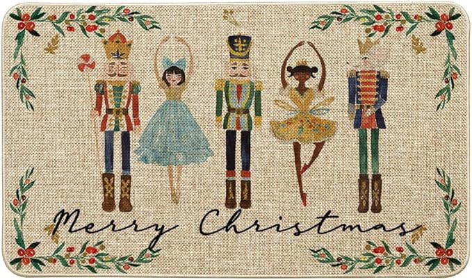 Artoid Mode Watercolor Nutcrackers Merry Christmas Welcome Decorative Doormat, Seasonal Winter Lo... | Amazon (US)
