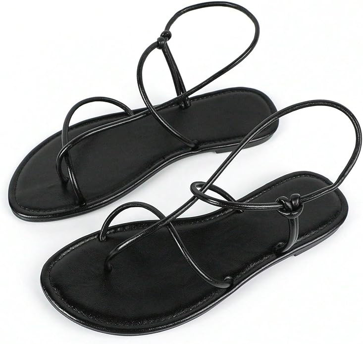 GORGLITTER Women's Summer Sandals 2026 Strappy Slingback Flats Dressy Cute Beach Vacation Slides | Amazon (US)