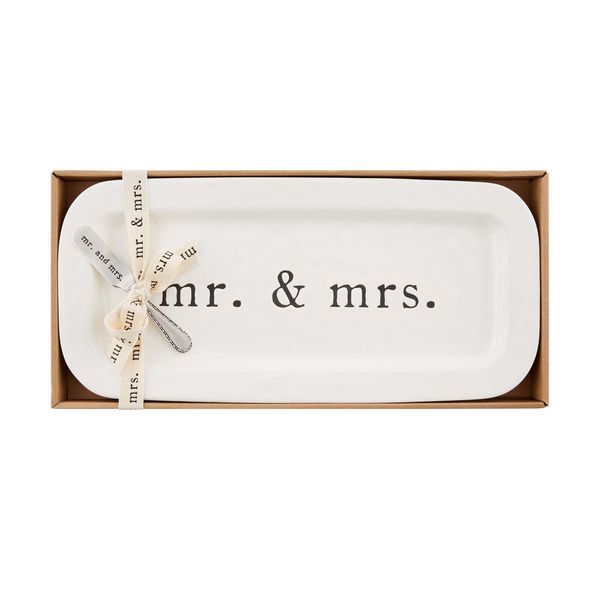 Mr. & mrs. ceramic tray set | Mud Pie (US)
