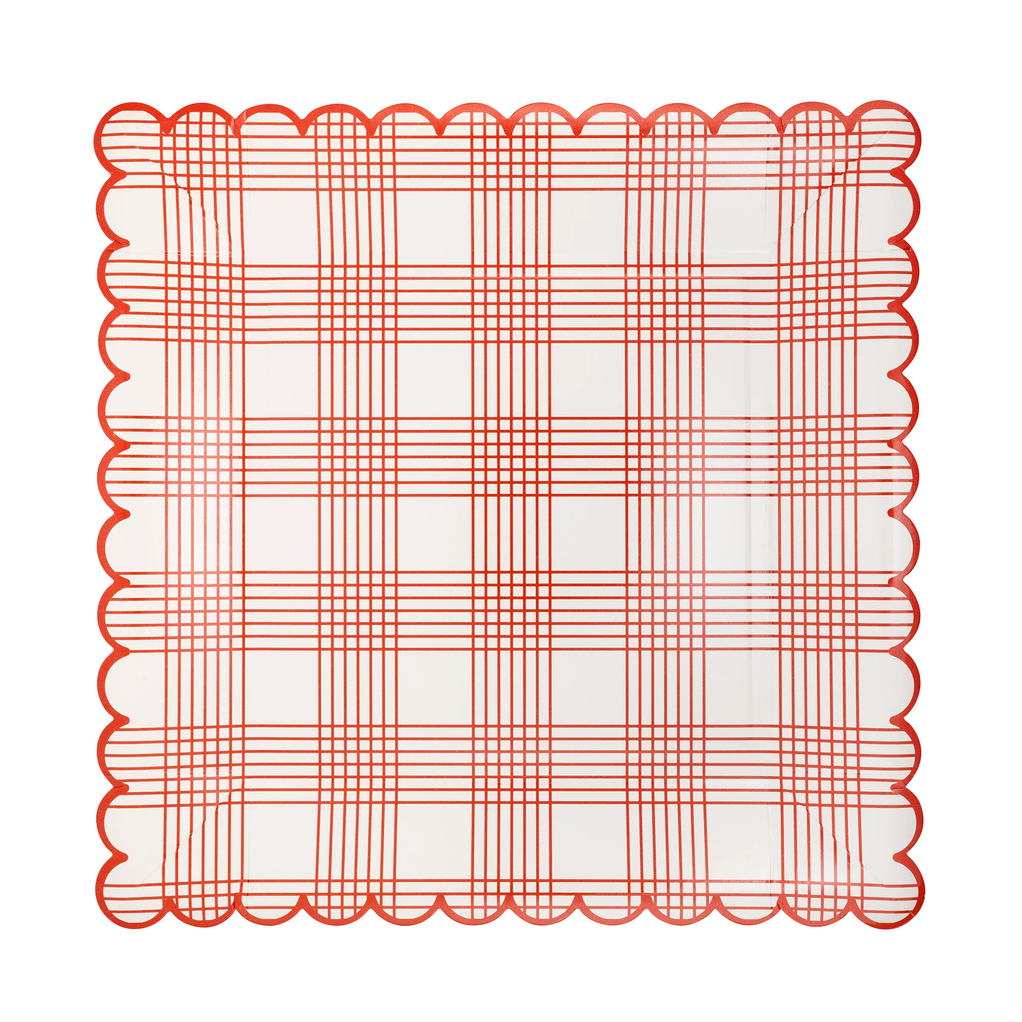 Red Stripe Checked Paper Plate | My Mind's Eye