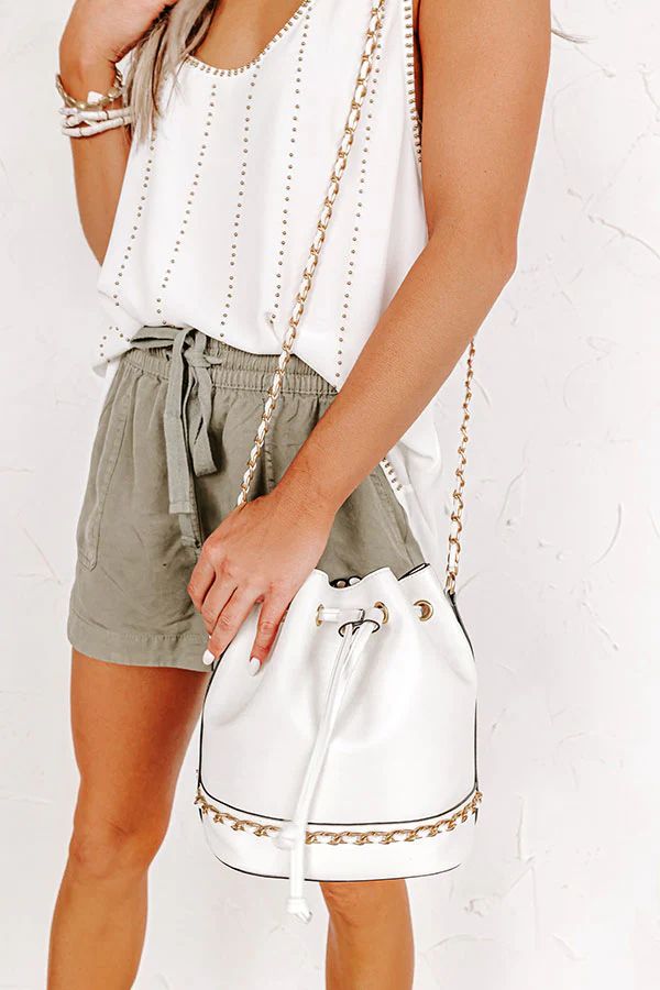 The Ahna Faux Leather Bag In White | Impressions Online Boutique