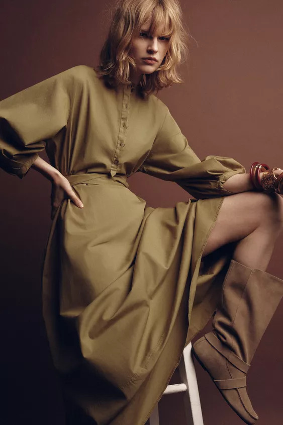 ZW COLLECTION BELTED SHIRT DRESS | Zara US