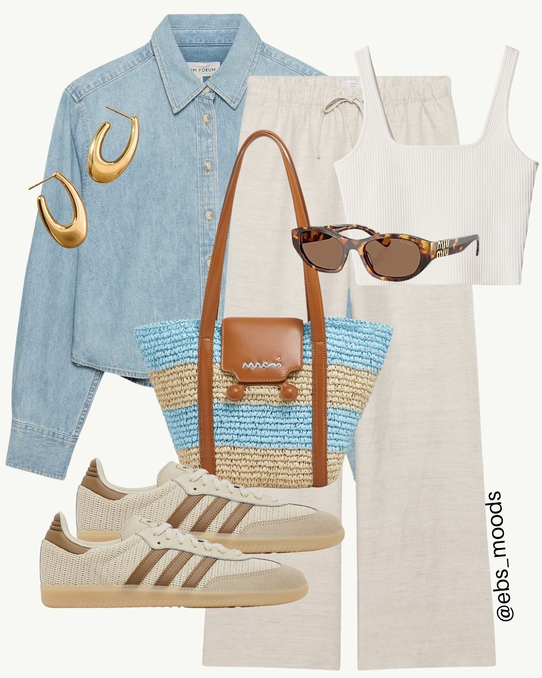 Aritzia outfit featuring Jean shirt, linen pants, Marni raffia handbag, and adidas sambas 

#LTKShoeCrush #LTKFindsUnder100 #LTKSeasonal