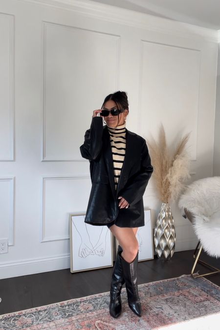 Striped sweater outfit perfect to transition into spring 

Striped sweater, Amazon fashion finds, romper, skims, faux leather blazer 

#LTKunder50 #LTKunder100 #LTKshoecrush