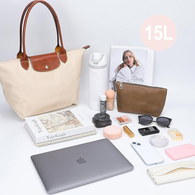 Tote Bag for Women: With Purse Organizer Insert - Foldable Nylon laptop Bag - Capacity for Travel... | Amazon (US)