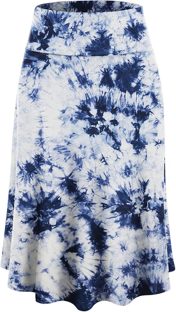 Lock and Love Women's Solid Ombre Lightweight Flare Midi Pull On Closure Skirt S-XXXL Plus Size | Amazon (US)