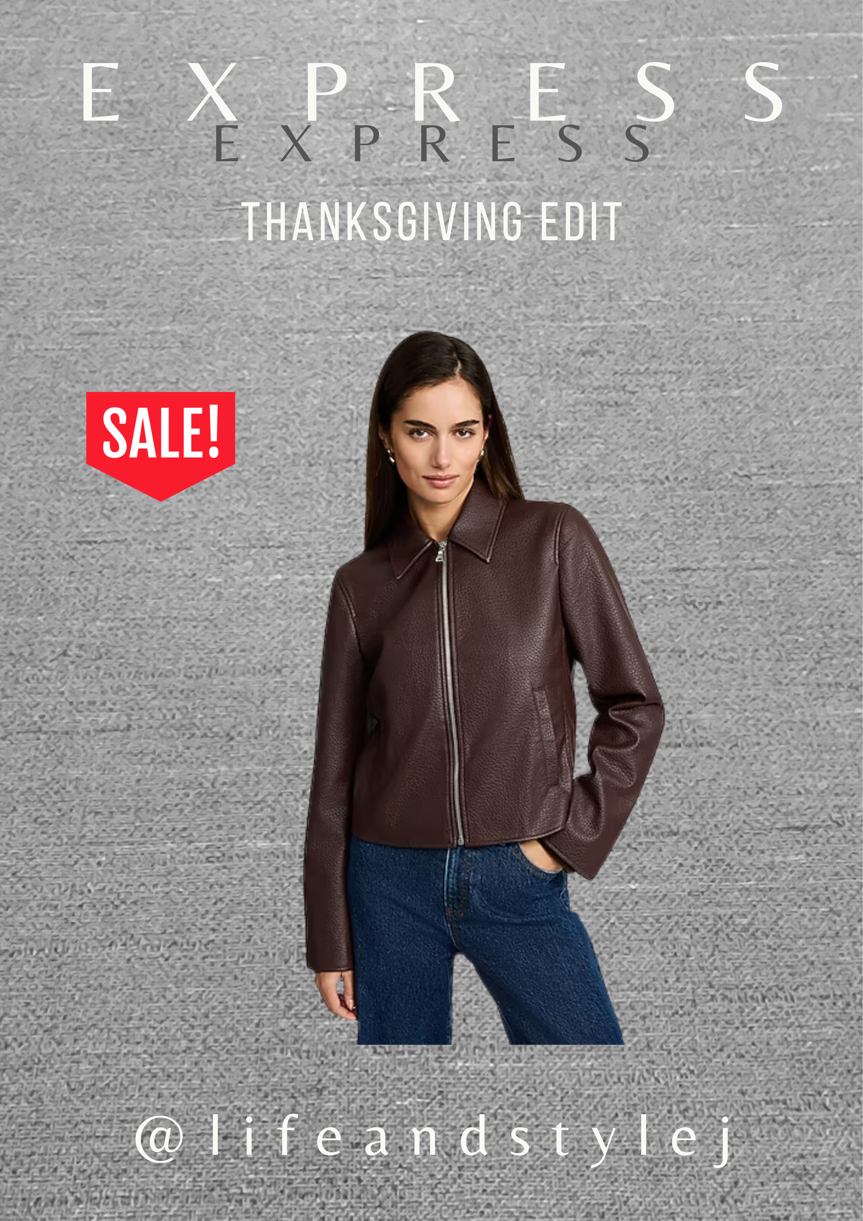Elevate your Thanksgiving style with the Express Faux Leather Zip Front Jacket. Pair it with a cozy sweater and dark jeans for a chic, edgy look, or with a dress and boots for a sophisticated, autumnal vibe. Perfect for midlife women embracing ageless fashion.

#MidlifeFashion #AgelessStyle #ThanksgivingOutfit #WomenOver40Style #FallFashionMustHaves 

 #LTKSeasonal #LTKOver40 #LTKSaleAlert