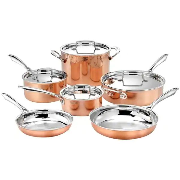 Cuisinart 10-Piece Tri-Ply Copper Cookware Set - On Sale - Overstock - 20376197 | Bed Bath & Beyond