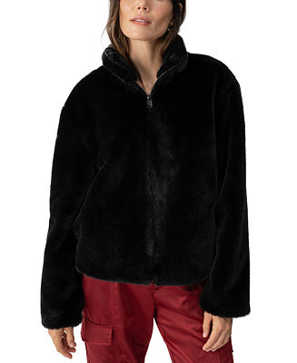 Sanctuary Women’s Faux-Fur Long-Sleeve Short Coat - Macy's | Macy's
