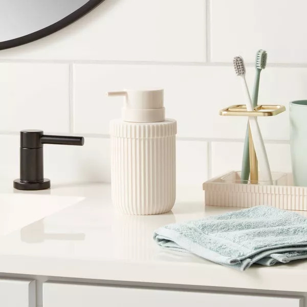 Ribbed Soap Pump Ivory - Room Essentials™ | Target