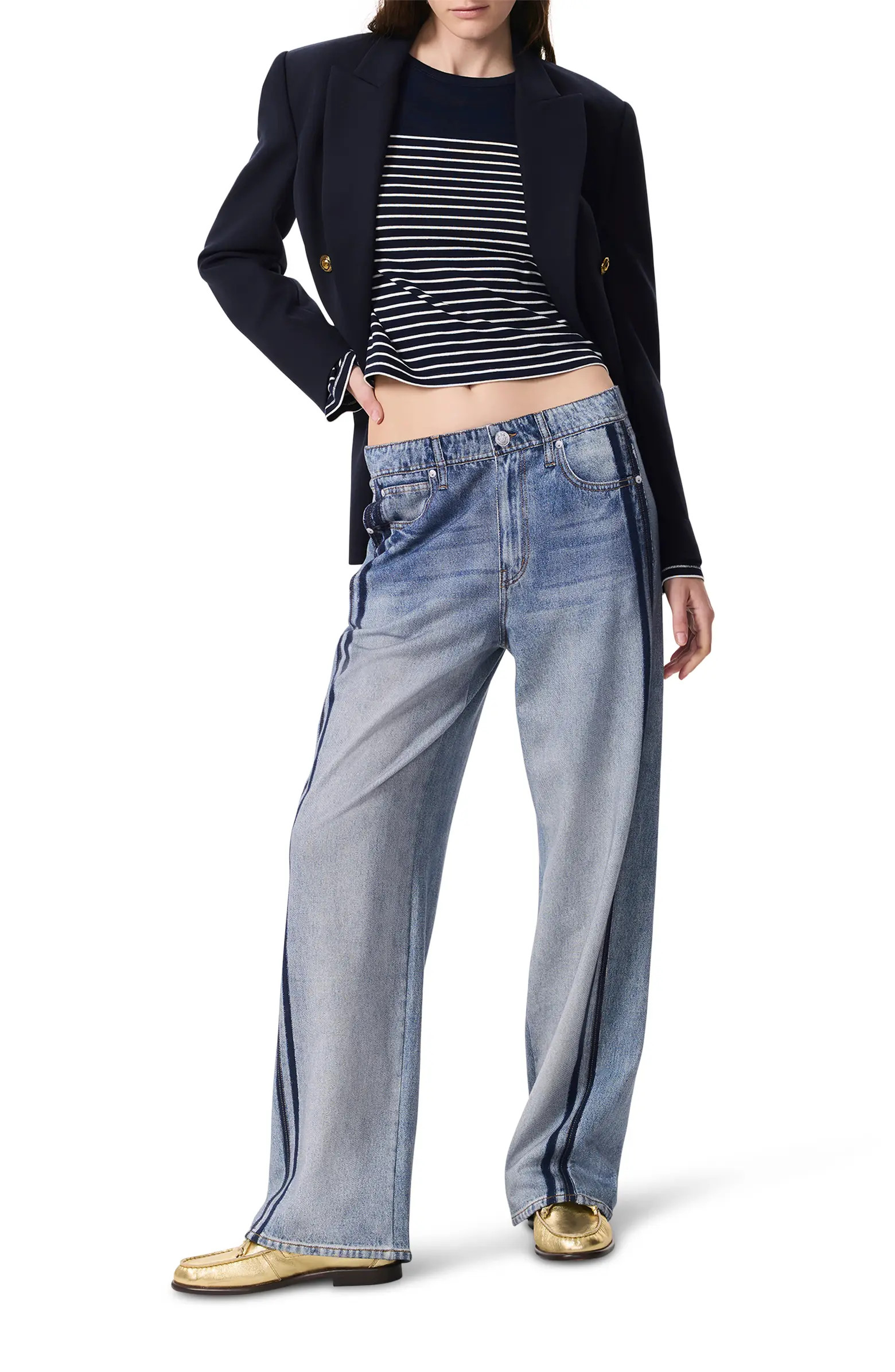 Miramar Track Stripe Cotton Terry Sweatpant Jeans | Nordstrom