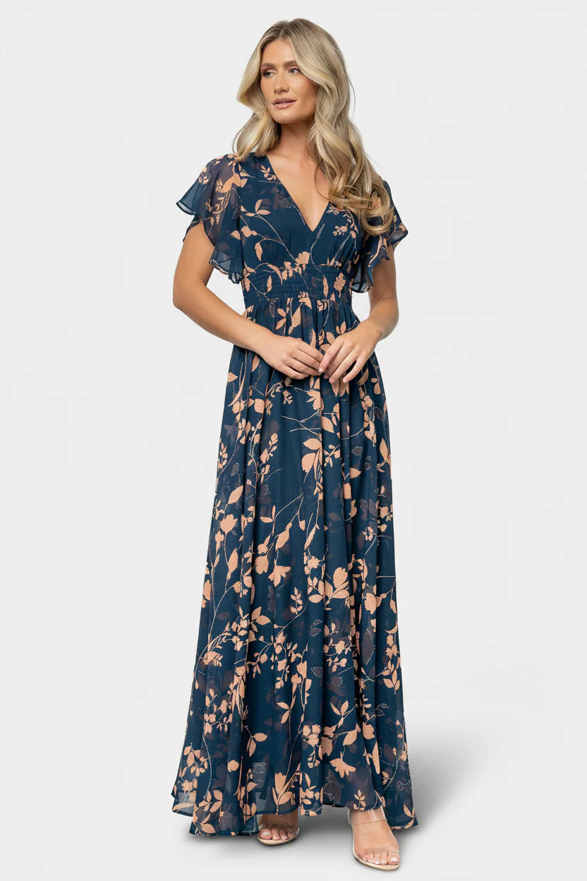 Lynlee Metallic Maxi Dress in Topaz Metallic | Baltic Born | Baltic Born
