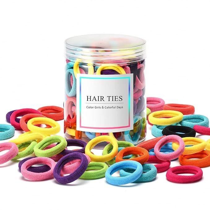 100 Pcs Baby Hair Ties, Seamless Cotton Toddler Hair Ties for Girls and Kids, Multicolor Small So... | Amazon (US)