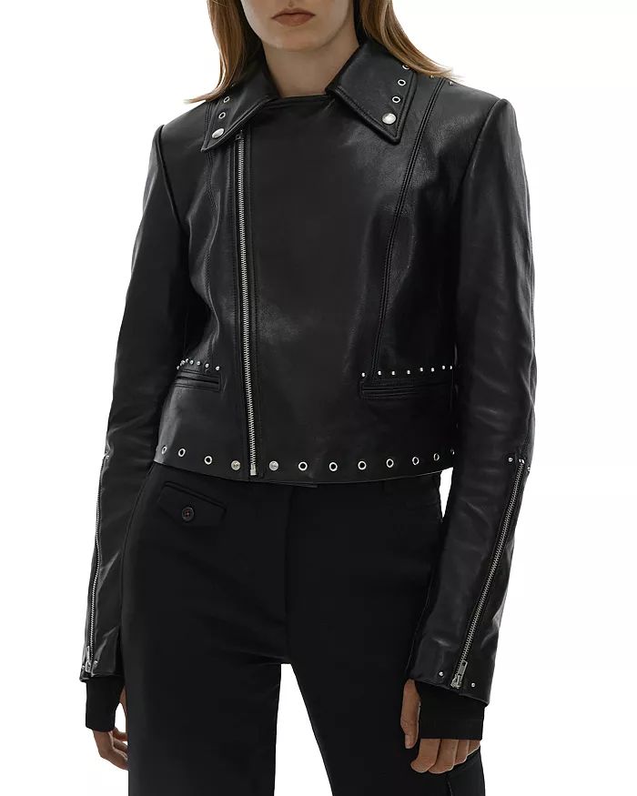 Leather Studded Moto Jacket | Bloomingdale's (US)