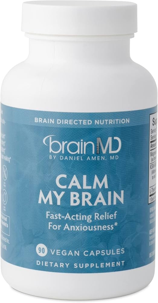 Dr Amen BrainMD Calm My Brain - 90 Vegan Capsules - Fast-Acting Formula with Magnesium, Ashwagand... | Amazon (US)