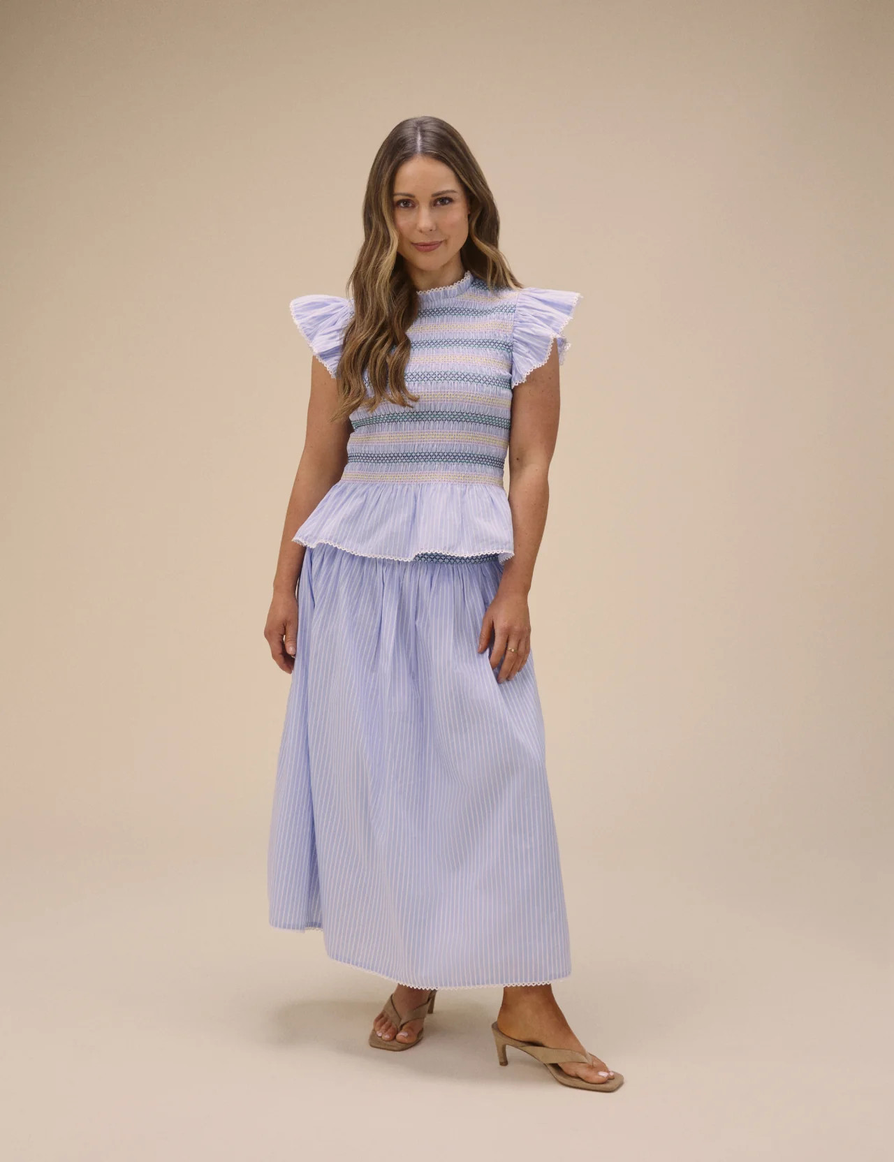 Blue Striped Shirred Top | Nobody's Child