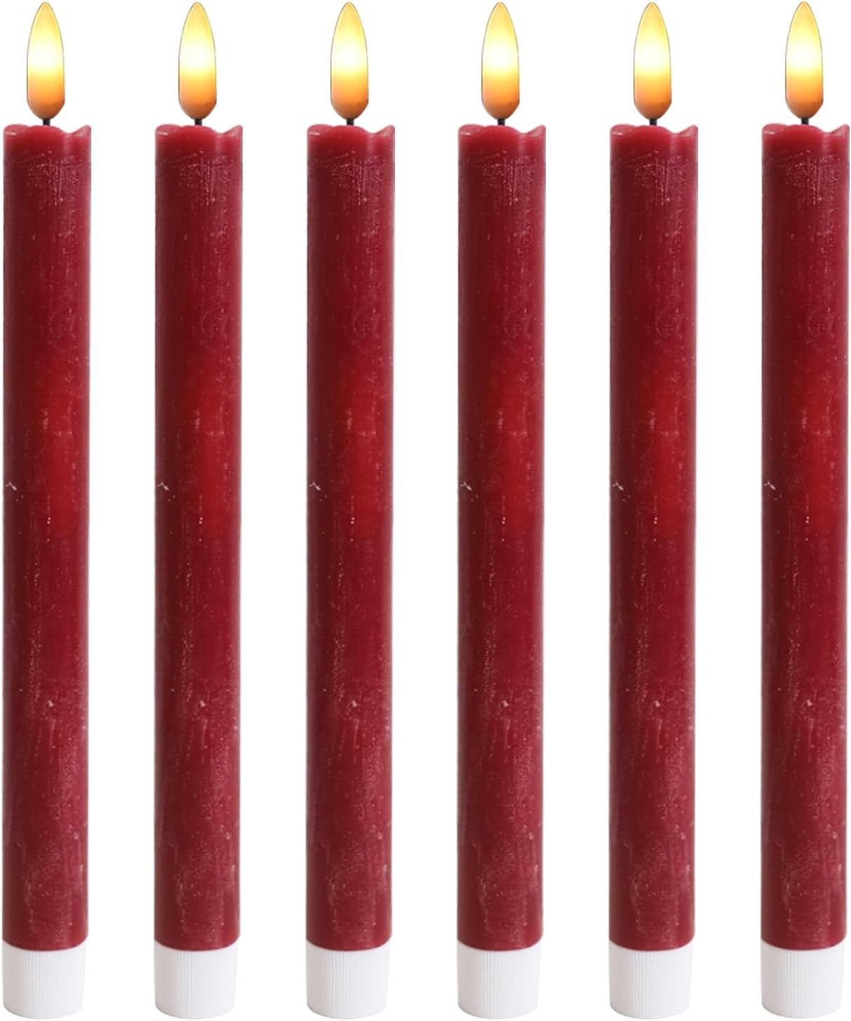 Flameless Taper Candles Battery Operated Flickering with 6H Timer, 3D Wick LED Taper Candles Real... | Amazon (US)