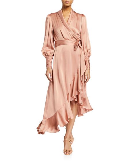 Zimmermann Silk Wrap Midi Dress | Neiman Marcus