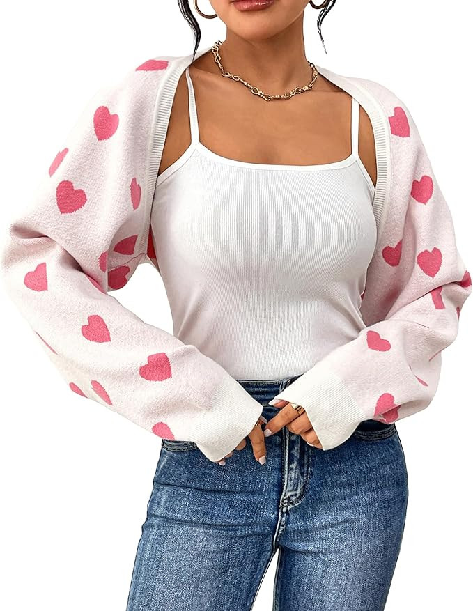 Durio Bolero Shrugs for Women Y2K Long Sleeve Cropped Sweater Cardigan Open Front Womens Fall Fas... | Amazon (US)