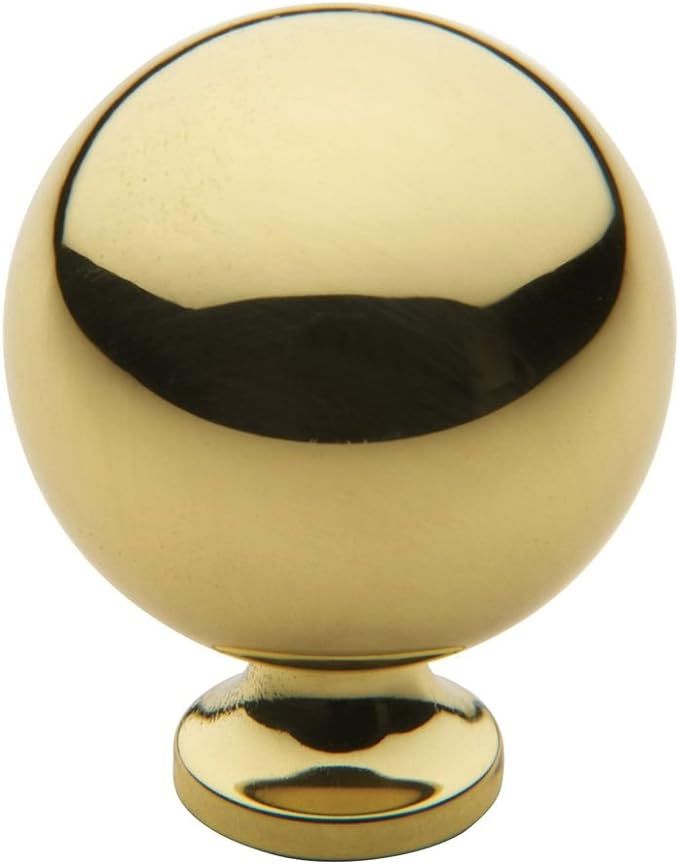 Baldwin 4961.030.BIN Spherical Design 1-1/4-Inch Diameter Cabinet Knob, Polished Brass - Lacquere... | Amazon (US)