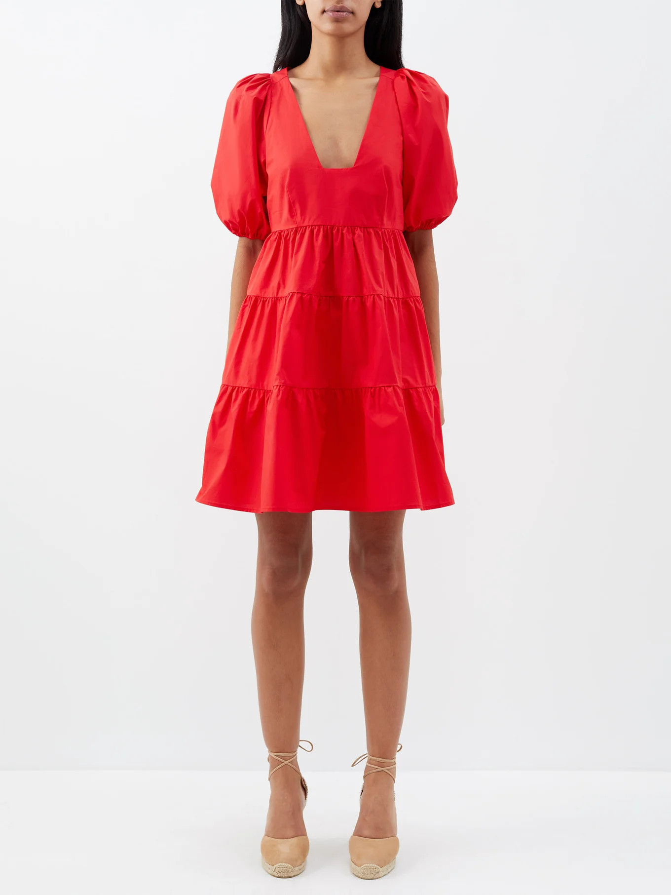 Gigi puff-sleeve cotton-poplin mini dress | Bird & Knoll | Matches (US)