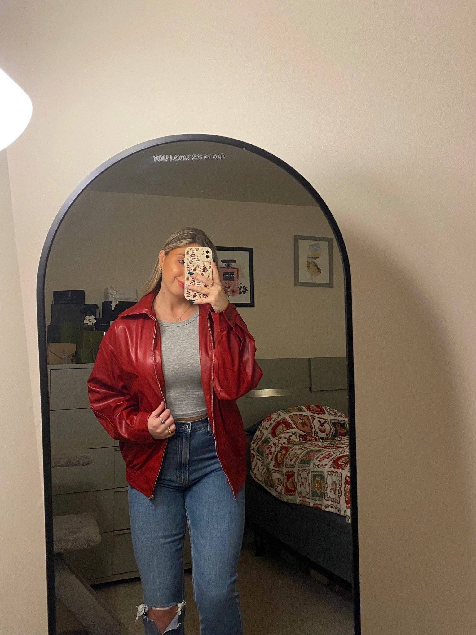 red leather jacket is a must 

#LTKSeasonal #LTKootd