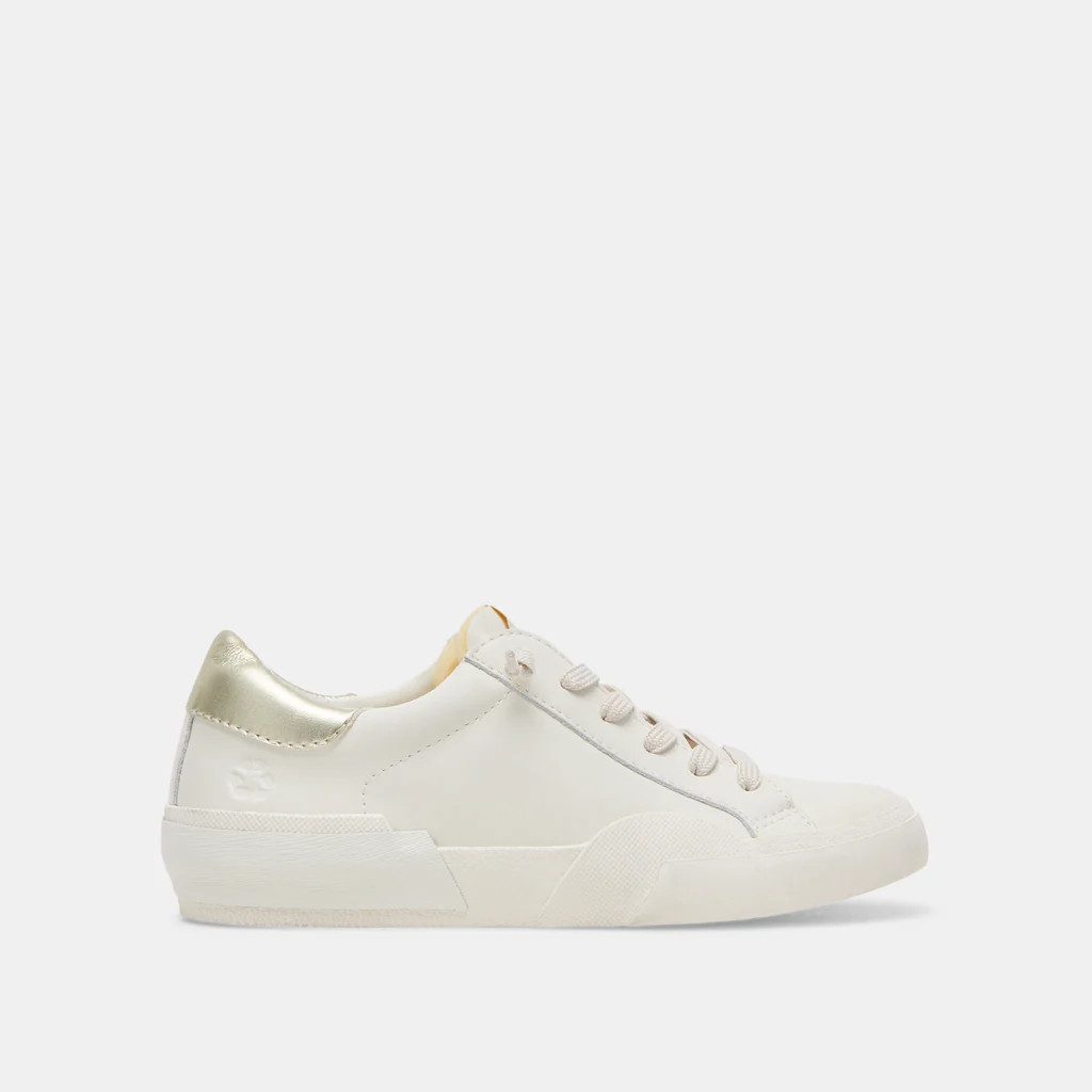 ZINA FOAM 360 SNEAKERS WHITE GOLD RECYCLED LEATHER | DolceVita.com