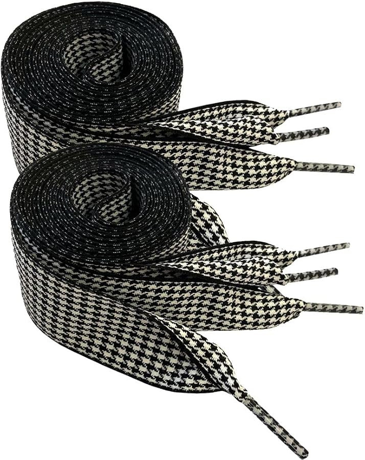 Goodlace 2 Pair Gingham Shoe Laces, 1 Inch Wide Plaid Ribbon Shoelace | Amazon (US)