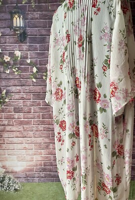 Just Jeans White Pink Floral Kimono M / L | eBay AU