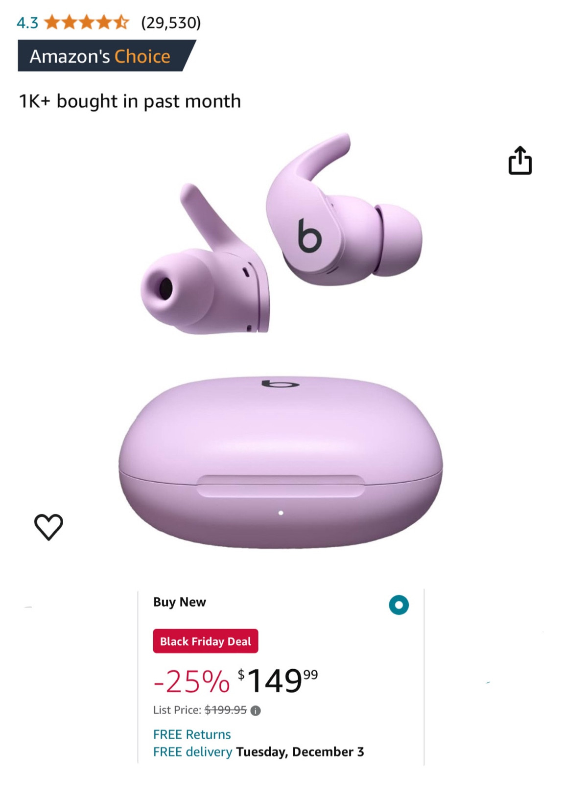 Beats earbuds on black Friday sale! I love these for working out; walking, and all things mom life 
Noise canceling head phones 

#LTKCyberWeek #LTKGiftGuide #LTKHoliday