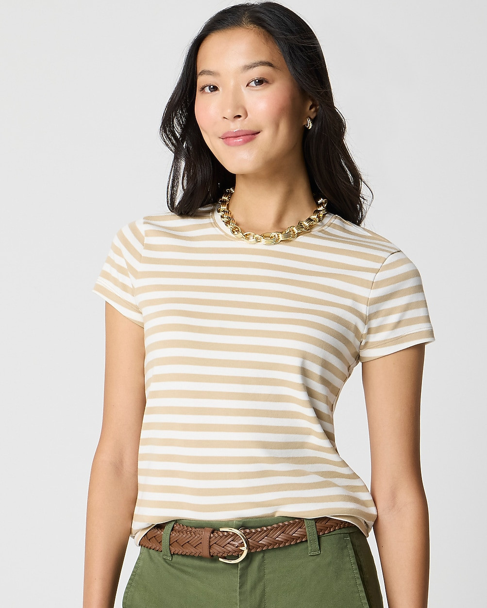 Striped Essential short-sleeve crewneck tee | J.Crew Factory