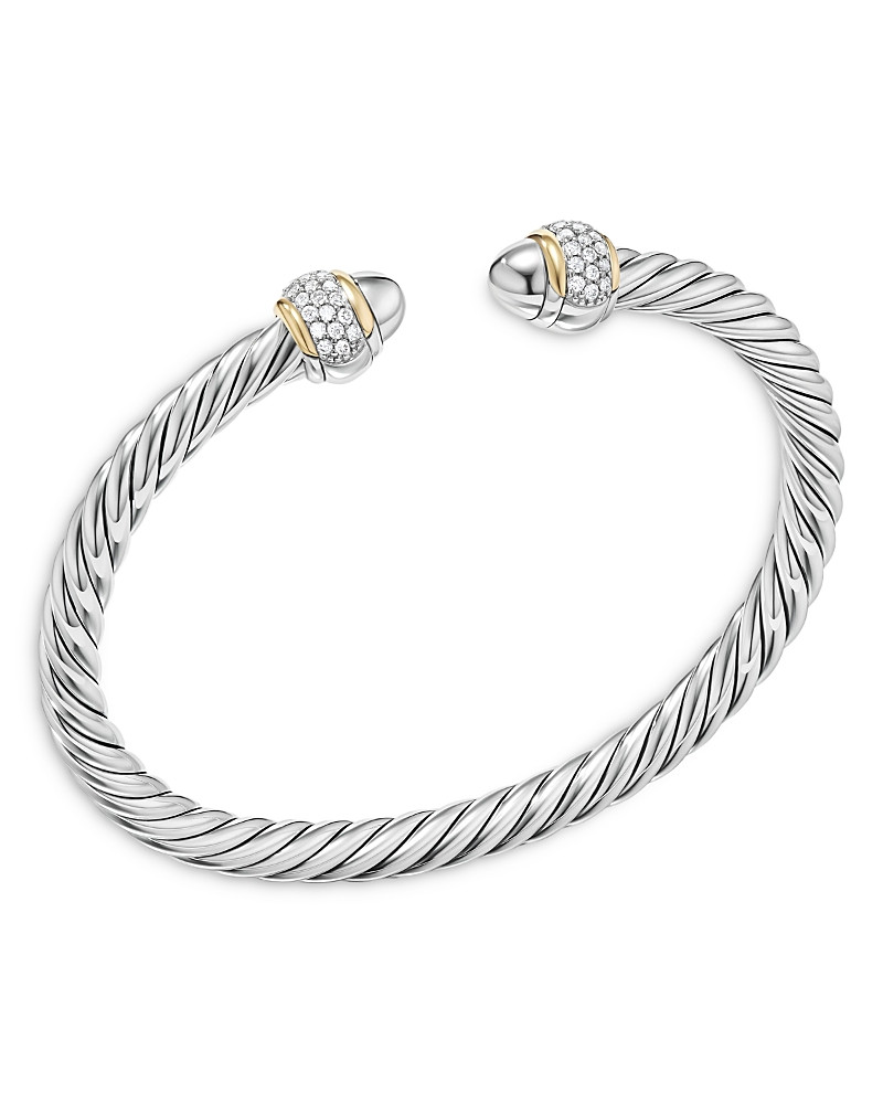 David Yurman Cable Bracelet in Sterling Silver Domes with 18K Yellow Gold and Diamonds | Bloomingdale's (US)